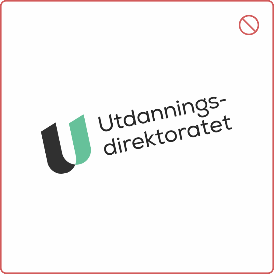 Logo som står på skrå